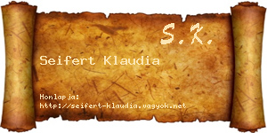 Seifert Klaudia névjegykártya